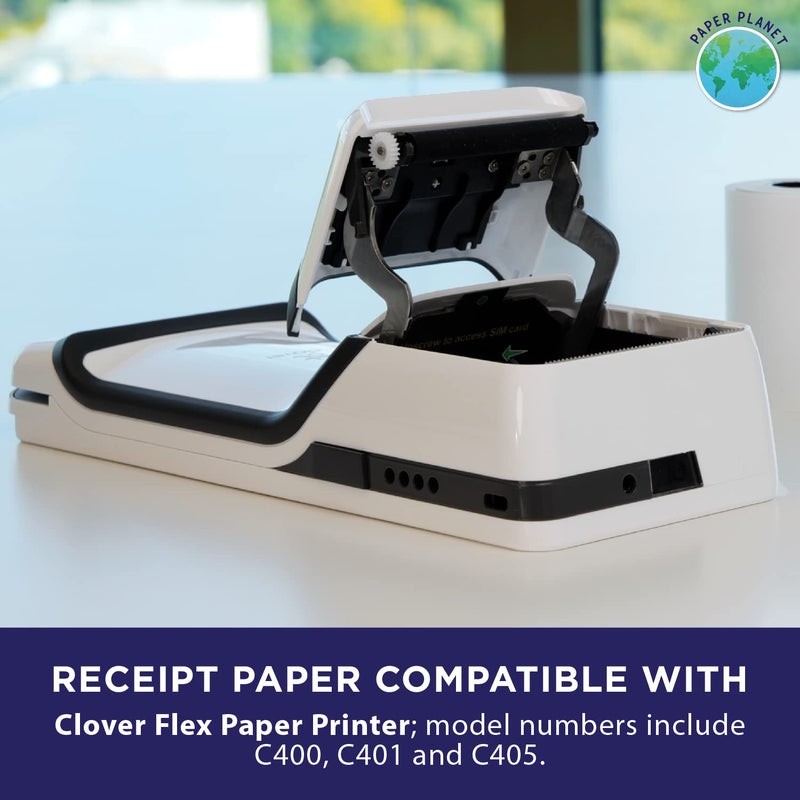 PaperPlanet Thermal Receipt Paper for Clover Flex | 30 Rolls | Compatible with Clover POS models C400 C401 C403 C405 C406 - Image 3
